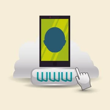 Cloud computing design. Media icon. Isolated illustration Illustrazione stock