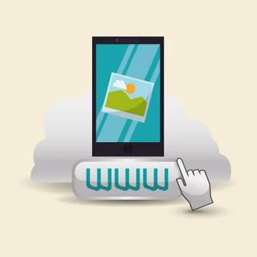 Cloud computing design. Media icon. Isolated illustration Stock Illustration
