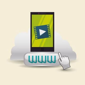 Cloud computing design. Media icon. Isolated illustration Illustrazione stock