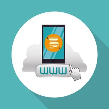 Cloud computing design. Media icon. Isolated illustration Illustrazione stock