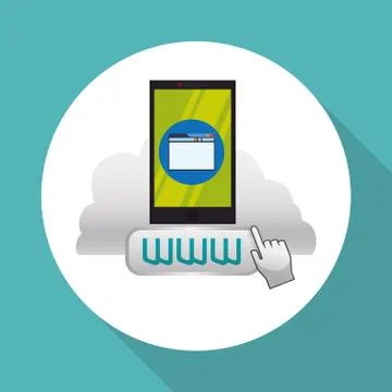 Cloud computing design. Media icon. Isolated illustration Stock Illustration