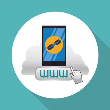 Cloud computing design. Media icon. Isolated illustration 库存插图