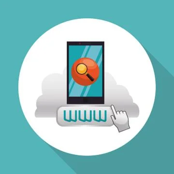 Cloud computing design. Media icon. Isolated illustration Illustrazione stock