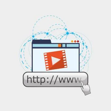 Cloud computing design. Media icon. Isolated illustration Illustrazione stock