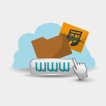 Cloud computing design. Media icon. Isolated illustration Stockillustratie