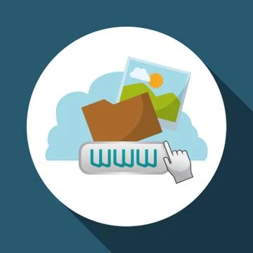 Cloud computing design. Media icon. Isolated illustration Illustrazione stock