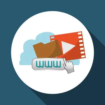 Cloud computing design. Media icon. Isolated illustration Illustrazione stock