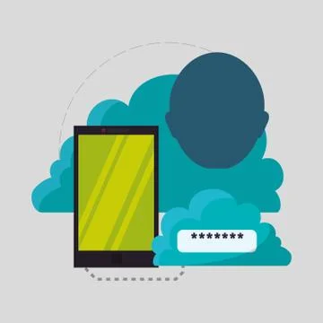 Cloud computing design. Media icon. Isolated illustration Illustrazione stock