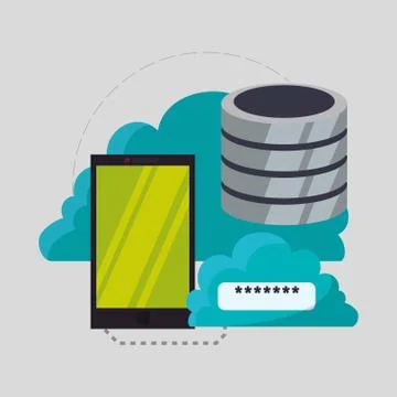 Cloud computing design. Media icon. Isolated illustration Stock Illustration