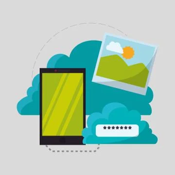 Cloud computing design. Media icon. Isolated illustration Stockillustratie