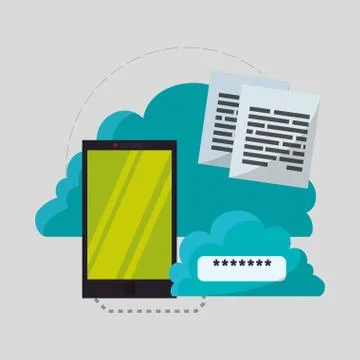Cloud computing design. Media icon. Isolated illustration Illustrazione stock