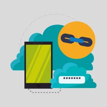 Cloud computing design. Media icon. Isolated illustration Stock Illustration