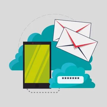 Cloud computing design. Media icon. Isolated illustration Stock Illustration