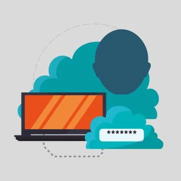 Cloud computing design. Media icon. Isolated illustration Illustrazione stock
