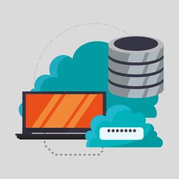 Cloud computing design. Media icon. Isolated illustration Stock Illustration