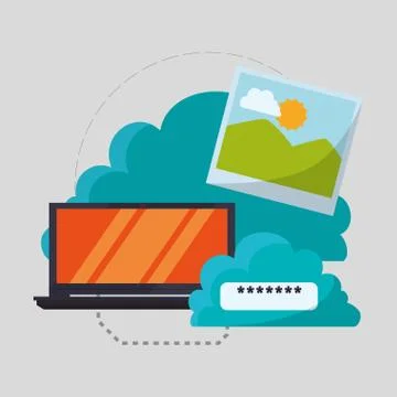 Cloud computing design. Media icon. Isolated illustration Illustrazione stock