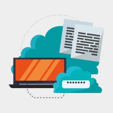 Cloud computing design. Media icon. Isolated illustration Stock Illustration