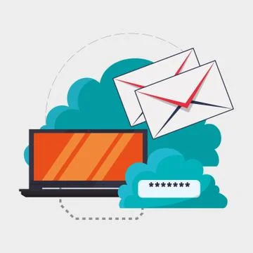 Cloud computing design. Media icon. Isolated illustration Stock Illustration