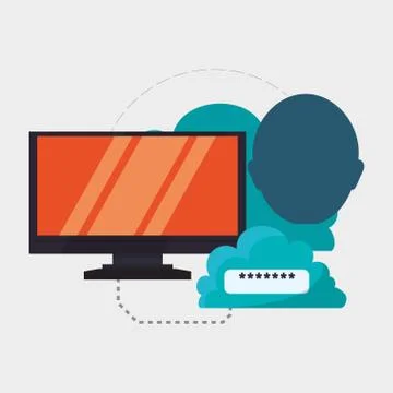 Cloud computing design. Media icon. Isolated illustration Illustrazione stock