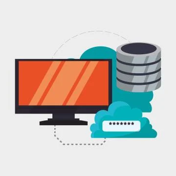 Cloud computing design. Media icon. Isolated illustration Illustrazione stock