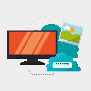 Cloud computing design. Media icon. Isolated illustration イラスト素材