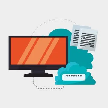 Cloud computing design. Media icon. Isolated illustration Illustrazione stock