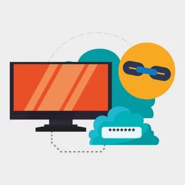 Cloud computing design. Media icon. Isolated illustration Illustrazione stock