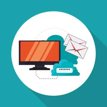 Cloud computing design. Media icon. Isolated illustration Illustrazione stock