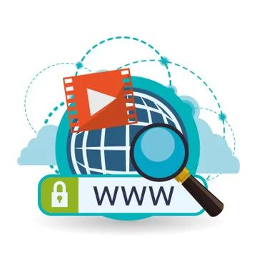 Cloud computing design. Media icon. Isolated illustration Illustrazione stock