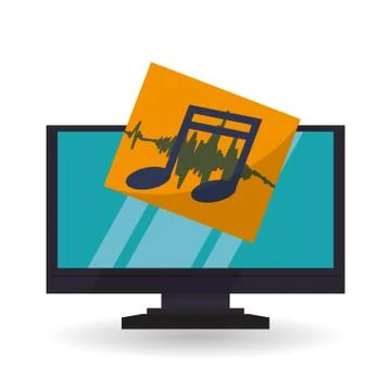 Cloud computing design. Media icon. Isolated illustration Illustrazione stock