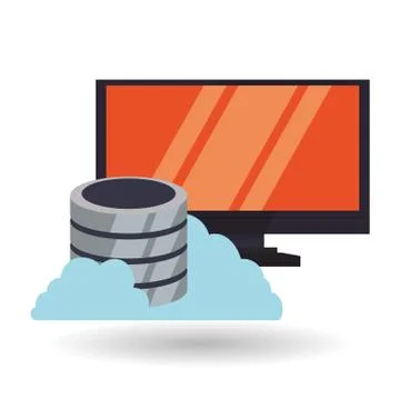 Cloud computing design. Media icon. Isolated illustration 스톡 일러스트