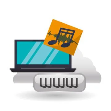 Cloud computing design. Media icon. Isolated illustration Illustrazione stock