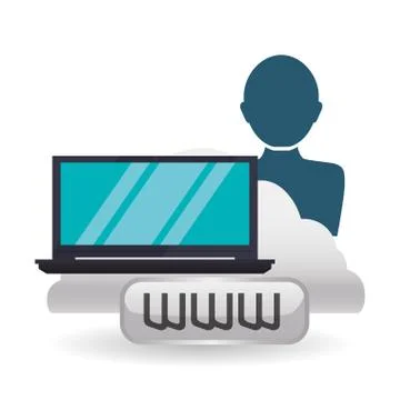 Cloud computing design. Media icon. Isolated illustration Illustrazione stock
