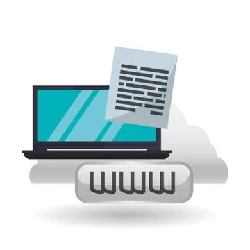 Cloud computing design. Media icon. Isolated illustration Stock Illustration