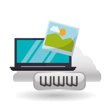 Cloud computing design. Media icon. Isolated illustration イラスト素材