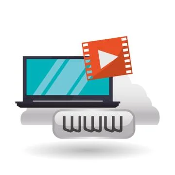 Cloud computing design. Media icon. Isolated illustration Stock Illustration