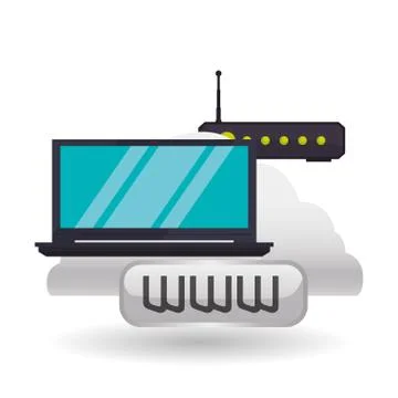 Cloud computing design. Media icon. Isolated illustration Stock Illustration