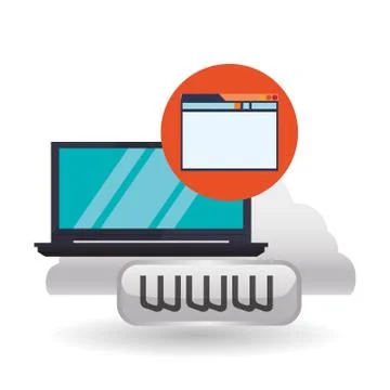 Cloud computing design. Media icon. Isolated illustration 库存插图