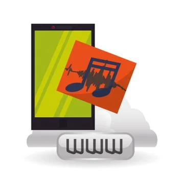 Cloud computing design. Media icon. Isolated illustration Stock Illustration