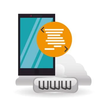 Cloud computing design. Media icon. Isolated illustration Stock Illustration