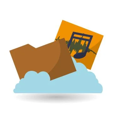 Cloud computing design. Media icon. Isolated illustration Stock Illustration
