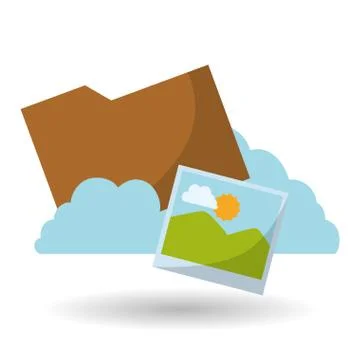 Cloud computing design. Media icon. Isolated illustration Stock Illustration