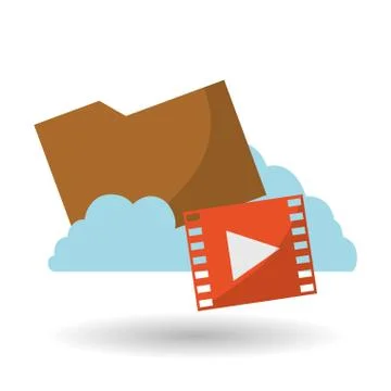 Cloud computing design. Media icon. Isolated illustration Stock Illustration