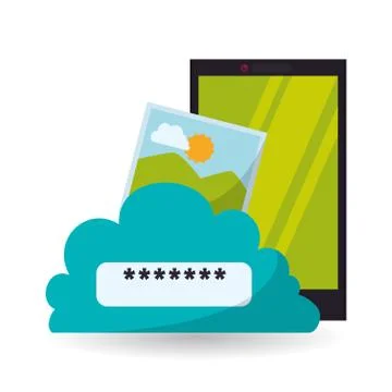 Cloud computing design. Media icon. Isolated illustration Illustrazione stock