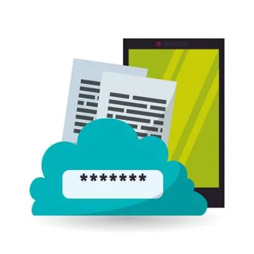 Cloud computing design. Media icon. Isolated illustration Illustrazione stock