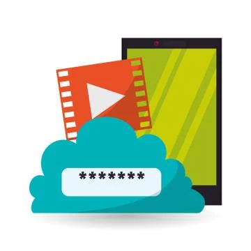 Cloud computing design. Media icon. Isolated illustration Stock Illustration
