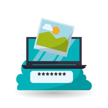 Cloud computing design. Media icon. Isolated illustration Illustrazione stock