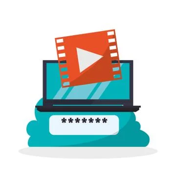 Cloud computing design. Media icon. Isolated illustration Stock Illustration