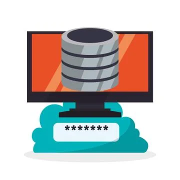 Cloud computing design. Media icon. Isolated illustration Illustrazione stock