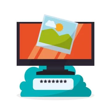 Cloud computing design. Media icon. Isolated illustration Illustrazione stock